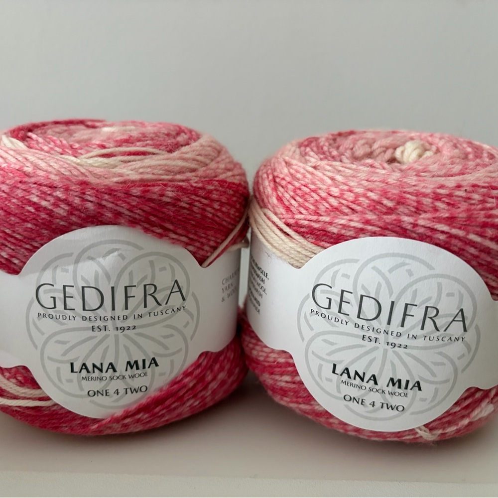 Lana Mia Merino Sock Wool - Pink and Cream